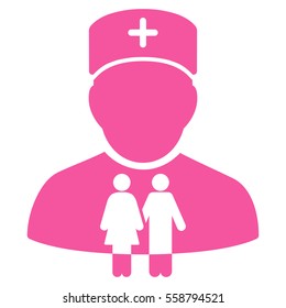 Family Doctor vector icon. Flat pink symbol. Pictogram is isolated on a white background. Designed for web and software interfaces.