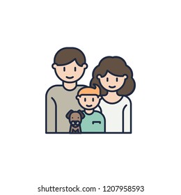 family with dog cartoon icon. Element of family icon for mobile concept and web apps. Cartoon family with dog icon can be used for web and mobile