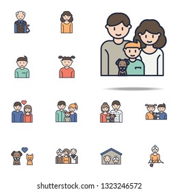 family with dog cartoon icon. Family icons universal set for web and mobile