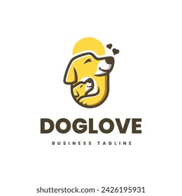 family dog love logo design
