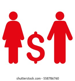 Family Dollar vector icon. Flat red symbol. Pictogram is isolated on a white background. Designed for web and software interfaces.