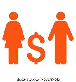 Family Dollar vector icon. Flat orange symbol. Pictogram is isolated on a white background. Designed for web and software interfaces.