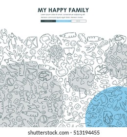 family Doodle Website Template Design