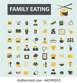 family eating icons