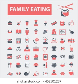 family eating icons