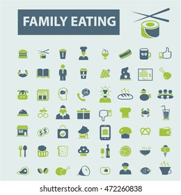 ícones de alimentação em família