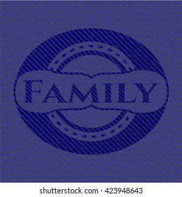 Family emblem with jean background