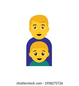 Family emoji single father boy vector