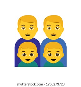 Family emoji two fathers and two boys vector