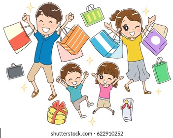 The family enjoy shopping