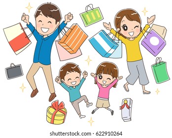 The family enjoy shopping