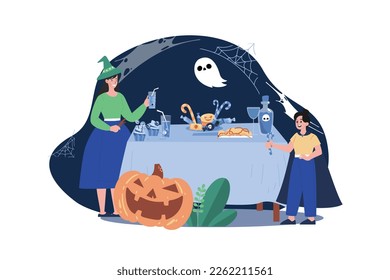 Family Enjoying A Halloween Party.