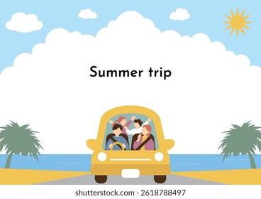 A family enjoying a summer drive