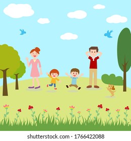 Family enjoying time concept design