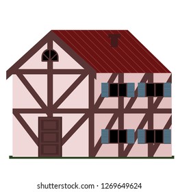 Family european house flat  vector illustration