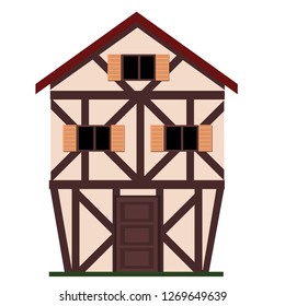 Family european house flat  vector illustration