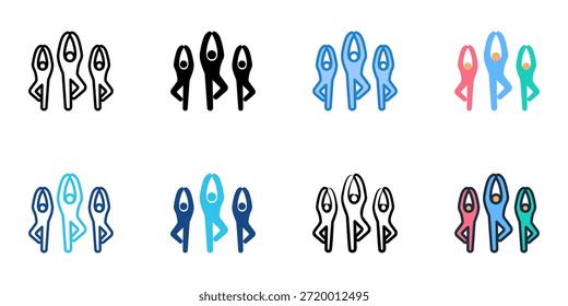 Iconos del ejercicio de la familia fijan la colección múltiple del estilo. Trazo editable 
