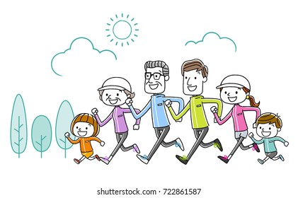 Family: exercise, sports, running