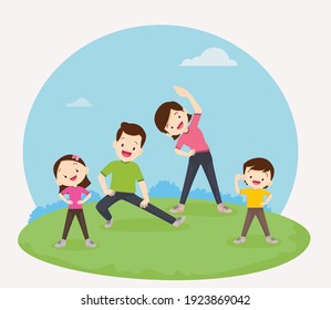 family exercising together.Happy Family exercising Together in public park For Good Health, Healthy, Activities, Physical Health, Sport, Daily Routine, Exercise, Lifestyle