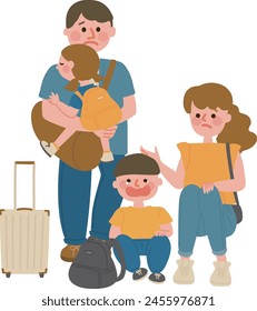 Family Exhausted by Summer Travel