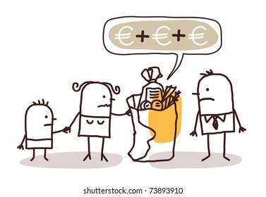 family with too expensive food pack