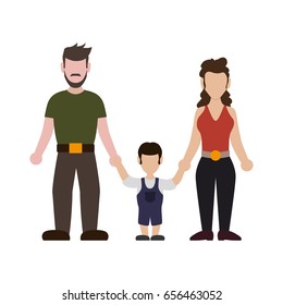 family faceless together