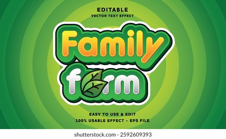 family farm editable text effect with modern and simple style
