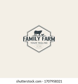 Family Farm Logo Design Premium Vector