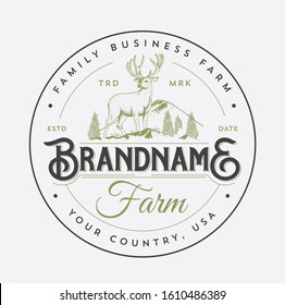 Family Farm Logo Design Vector