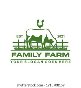 family farm vector , agriculture logo