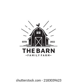 family farm vintage retro logo design, the farm rustic grunge vector illustration