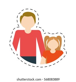 family father and daughter fun relation vector illustration eps 10