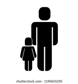 family father and daughter pictogram