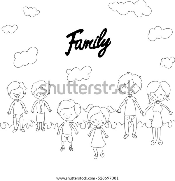 Family Father Mother Brother Sister Grandmother Stock Vector (Royalty ...