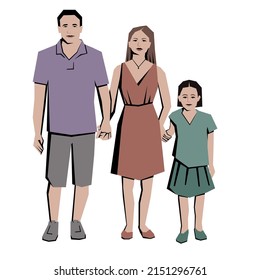 Family: father, mother and their daughter