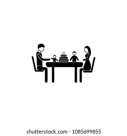 family at the festive table icon. Element of mother day for mobile concept and web apps. Detailed family at the festive table icon can be used for web and mobile. Premium icon on white background