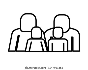 family figure with kids silhouette icon