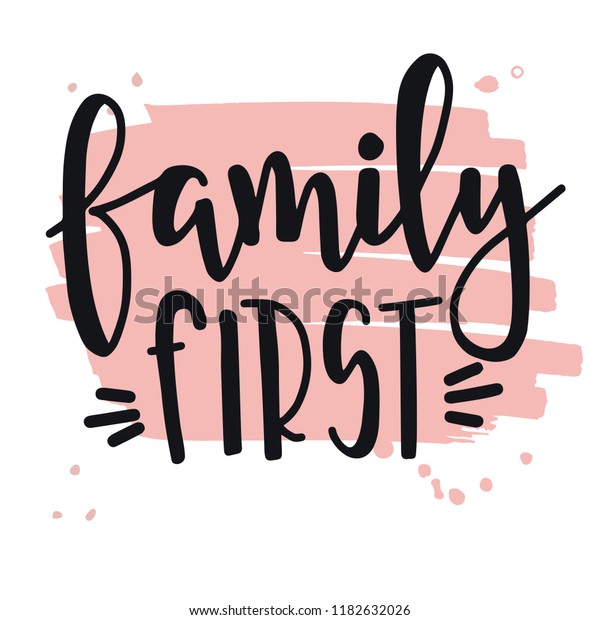 Download Family First Hand Drawn Typography Poster Stock Vector ...