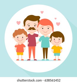 Love My Family Cute Illustration Stock Vector (Royalty Free) 1126584317 ...