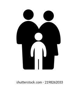 Family Flat Icon Black and White Vector Graphic