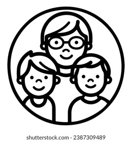 Family Flat Icon Isolated On White Background
