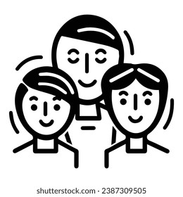 Family Flat Icon Isolated On White Background