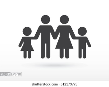 Family flat icon. Sign Family. Vector logo for web design, mobile and infographics. Vector illustration eps10. Isolated on white background.