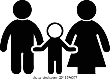 Family Flat Icon Silhouette Vector - Minimalistic Family Silhouettes for Design.Perfect for websites, apps, social media, and more. This vector pack features minimalist family silhouettes, 