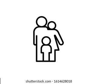 Family flat icon. Single high quality outline symbol for web design or mobile app.  Family thin line signs for design logo, visit card, etc. Outline pictogram EPS10