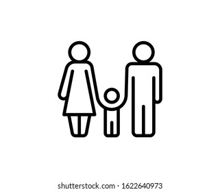 Family flat icon. Single high quality outline symbol for web design or mobile app.  Family thin line signs for design logo, visit card, etc. Outline pictogram EPS10