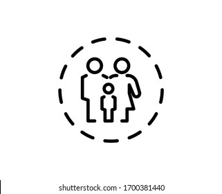 Family flat icon. Single high quality outline symbol for web design or mobile app.  Family thin line signs for design logo, visit card, etc. Outline pictogram EPS10