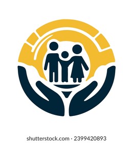 Family Flat Icon. Vector Graphic