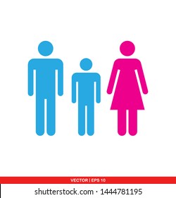 Family flat icon, vector illustration on white background