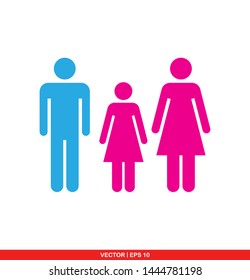 Family flat icon, vector illustration on white background